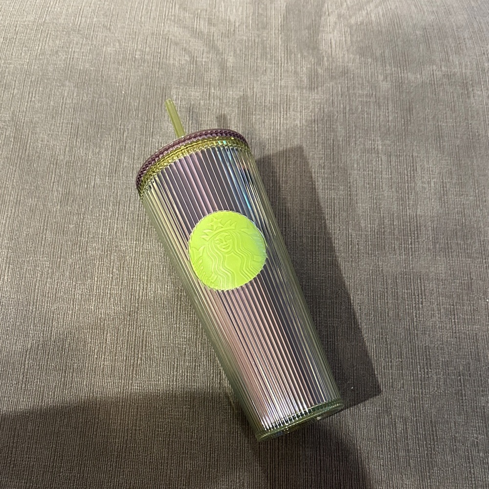 Starbucks Neon Green and Purple Tumbler